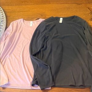 90 Degree By Reflex Pink Ribbed Long Sleeve Top